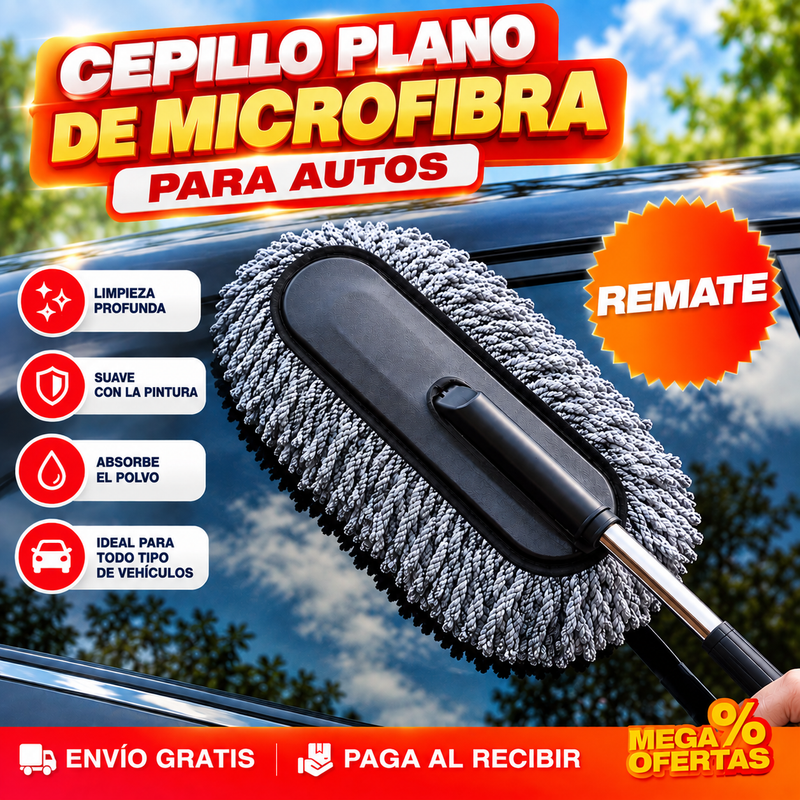 Plumero Cepillo Plano de Microfibra para Autos
