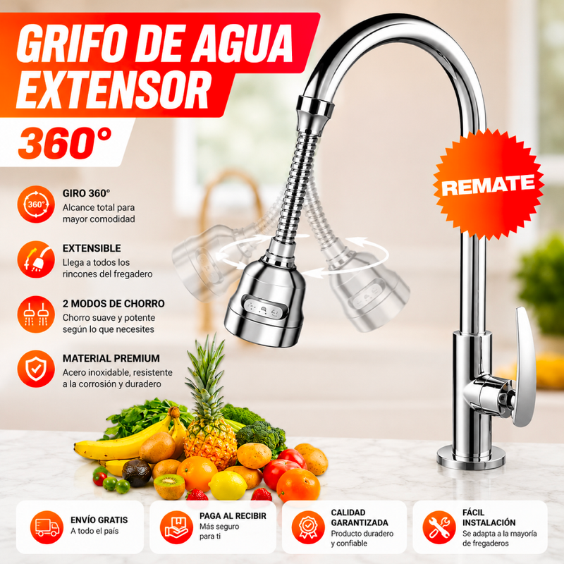 GRIFO DE AGUA 360° + EXTENSOR