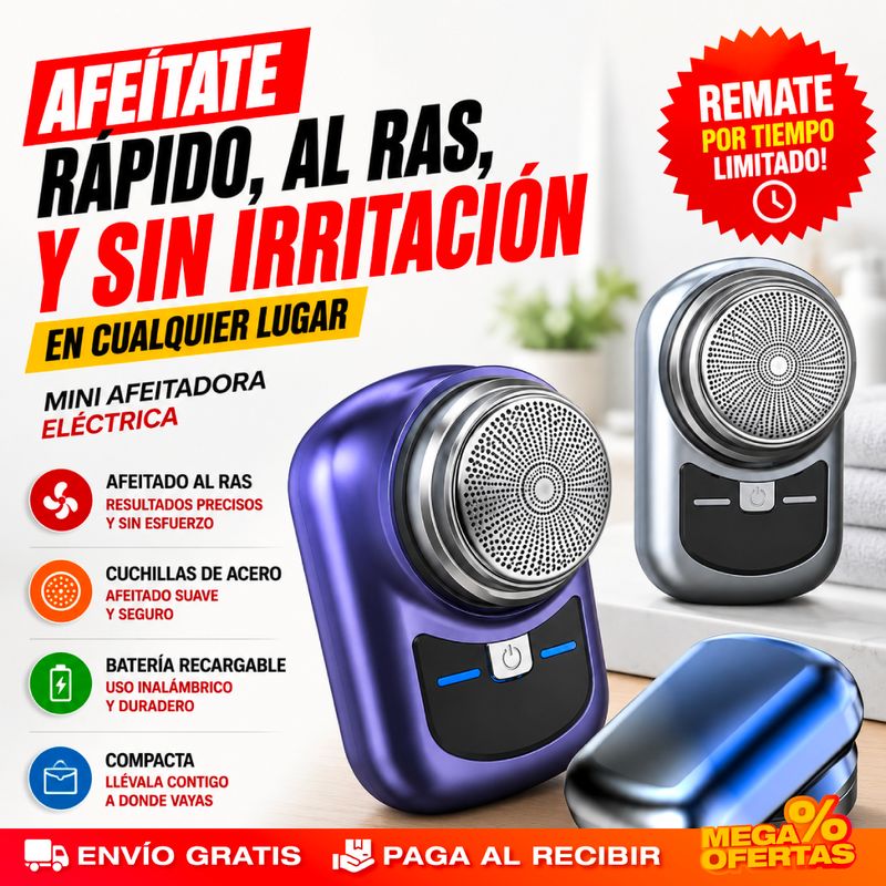 Mini Afeitadora Eléctrica USB de Larga Duración – Aféitate Donde Sea Sin Cables