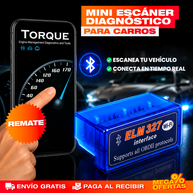 MINI ESCÁNER DIAGNÓSTICO PARA CARROS ELM327